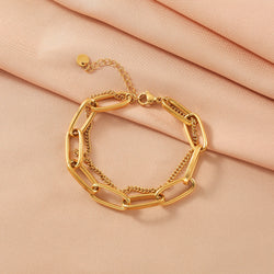 Fashion Link Chain Stainless Steel Bangle Bracelet for Women