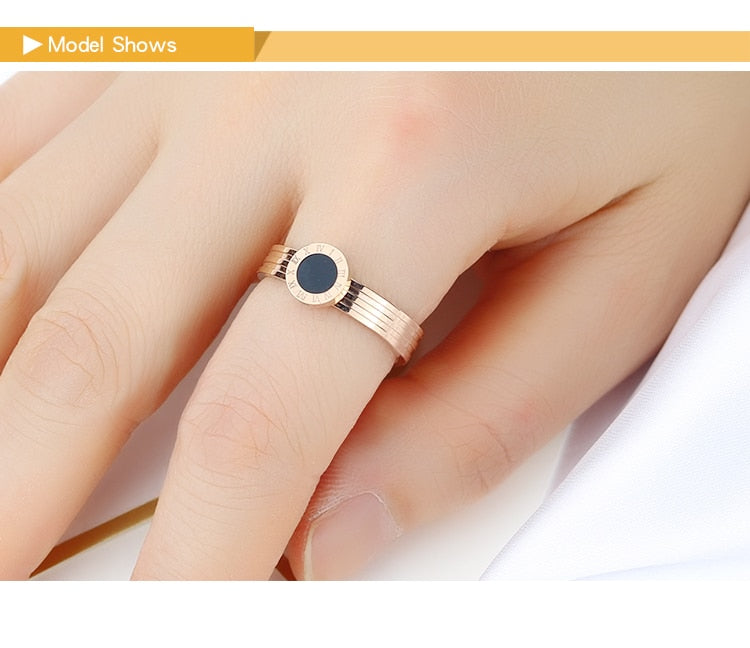 Fashion ROMAN numeral Ring Rose Gold (for Men)