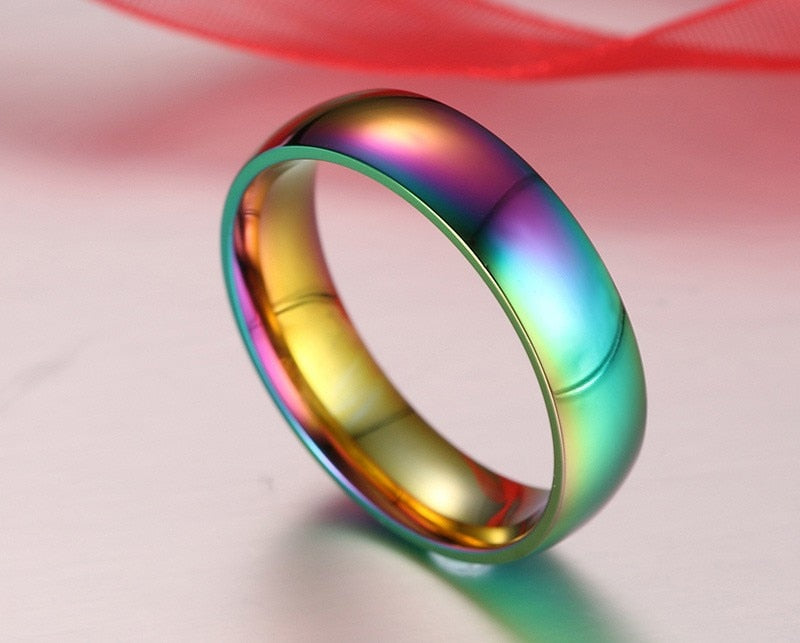 New Fashion 2020 Gay Pride Rainbow Wedding Unisex Ring