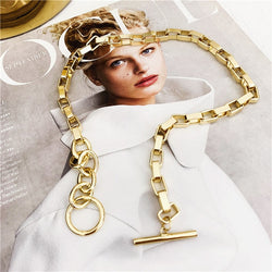 Chain Toggle Clasp Gold Necklace for Women