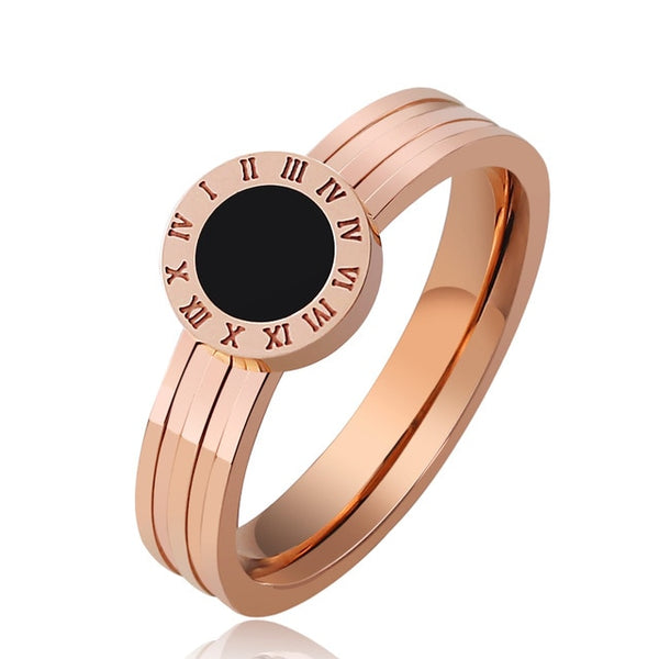 Fashion ROMAN numeral Ring Rose Gold (for Men)