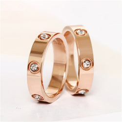 Trendy Rose Gold Color Love Ring for Women