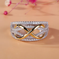 New 2022 Two Tone Colors Bowknot Shape Crystal Gold for women