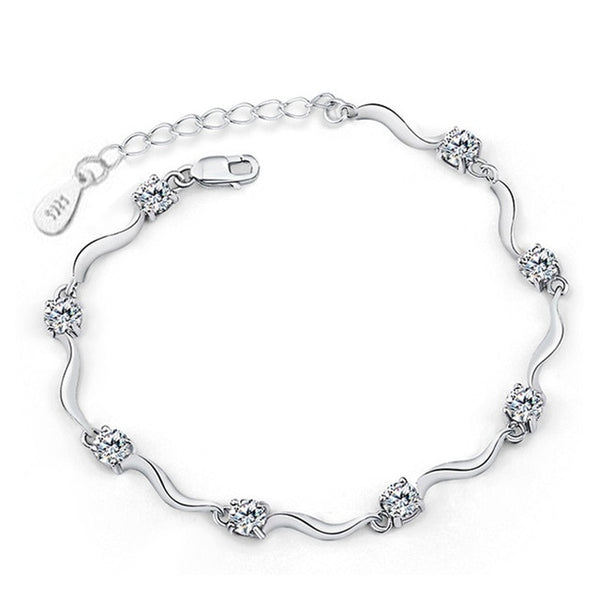 Sterling Silver Crystal Bracelets for Women