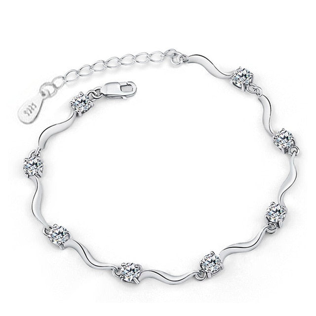 Sterling Silver Crystal Bracelets for Women