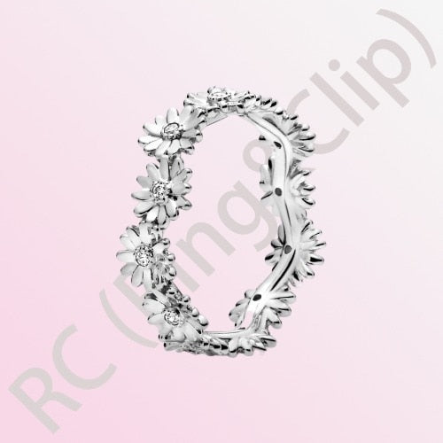 Sterling Silver Princess Tiara Crown Sparkling Love Heart Ring for Women