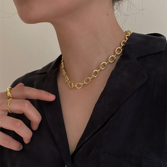 Chain Toggle Clasp Gold Necklace for Women