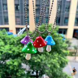 Fashion Color Mushroom Pearl Necklace Pendant for Women