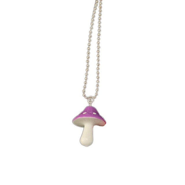 Fashion Color Mushroom Pearl Necklace Pendant for Women