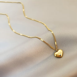 Love Heart Necklace Chokers Gold color for women