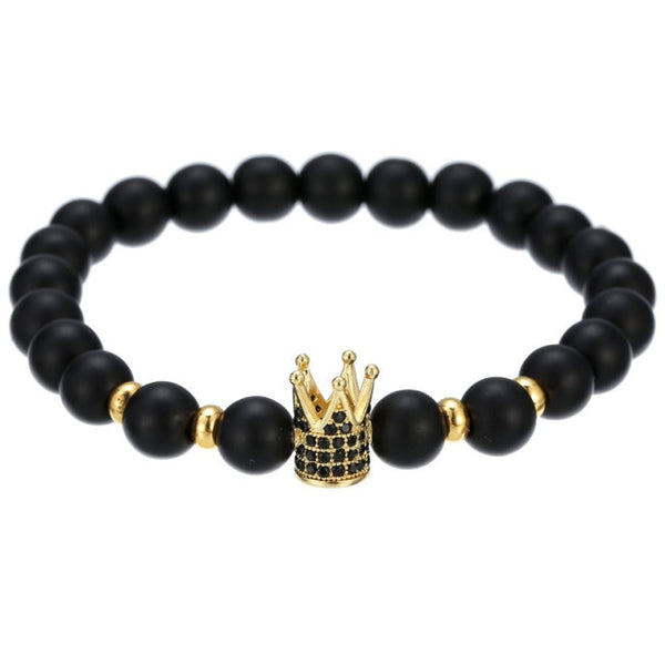 2022 Micro CZ King Crown Charm bracelet, Cooper Beads Bangle Unisex