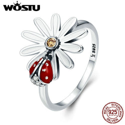 Spring New  Sterling Silver Daisy & Ladybug Rings for Women